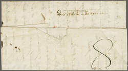 Wallis 1838 (17. Sept.): "SION", Stabstp. in schwarz zus. mit Rundstp ...