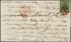 Gr. Adler, farbr. und breit- bis überrandig mit kompletter Randlinie ...