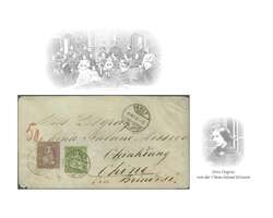 China 1867: 50 Rp. lila zus. mit 25 Rp. grün, zwei farbfr. und ...