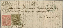 Brasilien 1864: 1 Fr. goldbronze zusammen mit 10 Rp. rot, zwei ...