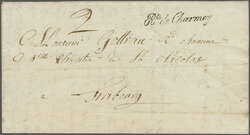 1838 (25. Nov.): "Rte de Charmey", Kursivstp. in schwarz auf ...