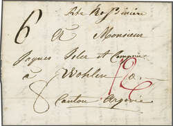 1835 (27. März): "Rte. Rossinière", handschriftlicher Routenvermerk ...