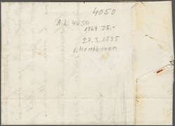 1835 (27. März): "Rte. Rossinière", handschriftlicher Routenvermerk ...