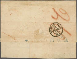 1851 (15. Feb.): Teilfrankobrief der zweiten Gewichtsstufe von Genf ...