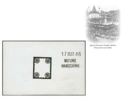 1887: Queen Victoria Jubilee issue, 4 d. black Duty Die Proof, die 1a ...