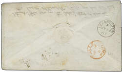 1867 (April 15): Envelope to Leamington, England endorsed "Via ...