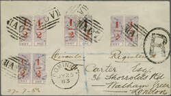 1883 (July 25): Registered 'circular' envelope to Scotland franked ...