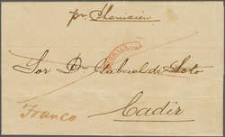 1846 (July 1): Entire letter to Cadiz, endorsed "pr. Phoenicien", ...