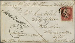 1876 (Nov 20): Cover of a Sodier's Letter to Mere, England endorsed ...