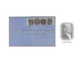 1858 (Sept 9): Great Britain 1856 6 d. lilac, a horizontal strip of ...