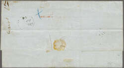 1860 (April 8): Outer letter sheet to London pre paid with Great ...