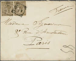 India used abroad in Persia 1885 (Nov 22): Envelope to France franked ...