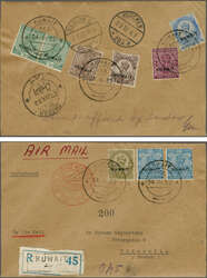 1932 (Jan 24): Registered Airmail cover to Uddevalla, Sweden franked ...