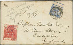 British Inland Mail Madagascar 1895 (July 8): Combination cover to ...