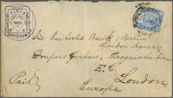 British Inland Mail Madagascar 1895 (May 5): Combination cover to ...