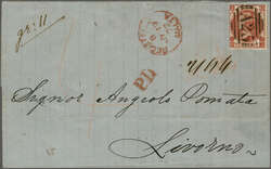 1872 (July 19): Registered folded cover to Livorno, Italy bearing ...