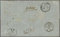 1872 (July 19): Registered folded cover to Livorno, Italy bearing ...