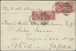 1883 (March 22): Envelope addressed to Basil Hall Chamberlain in ...