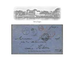 1872 (May 6): Cover to Le Havre bearing fine strike of the rare Crown ...