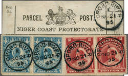 Niger Coast, 1895 (Nov 21): Parcel Post label, bearing 1894 2 d. lake ...
