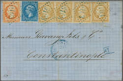 French Levant Post Offices in Bulgaria, 1865 (May 28): Outer letter ...