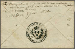 Guadeloupe 1826 (June 2): Cover with "BASSE TERRE / GUADELOUPE" ...