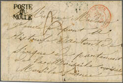 Guadeloupe 1842 (June 8): Entire to France with bold strike of "POSTE ...