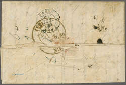 Guadeloupe 1842 (June 8): Entire to France with bold strike of "POSTE ...