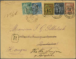 Guadeloupe 1890 (Aug 9): Registered cover to Budapest, Hungary, ...