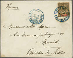 Indochina 1899 (Feb 6): Printed envelope with MM Anchor emblem of the ...