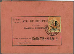 Madagascar Sainte Marie de Madagascar, 1913 (March 3): Pink 'Avis de ...