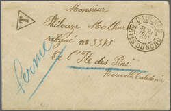 New Caledonia 1897 (June 21): Incoming unfranked envelope from ...
