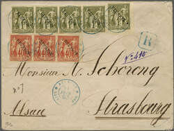 Réunion 1893 (Feb 24): Registered Envelope from St. Pierre to ...