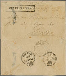 Macao 1883 (May 1): Small envelope to Lisbon, showing on reverse very ...
