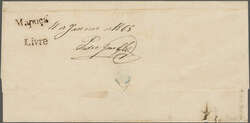 Portuguese India 1865 (Jan 11): Official folded cover sent internally ...