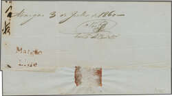 Portuguese India, 1860 (July 3): Official folded cover from the Goa ...