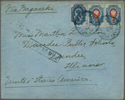 Maritime Mail 1901 (Feb): Envelope to Illinois, USA franked with ...