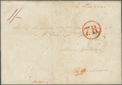 British Post Office in Argentina 1853 (Aug): Outer letter sheet to ...
