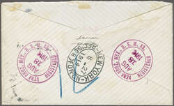 US Post Office in Mexico, 1914 (Aug 19): AR registered cover to ...