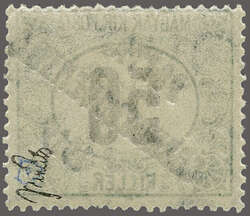 1919: Hungary Postage Due 50 f. deep green & black, overprint G in ...