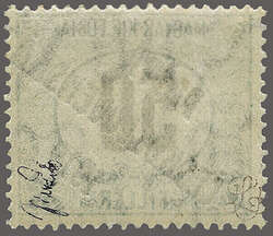 1919: Hungary Postage Due 50 f. deep green & black, overprint G in ...