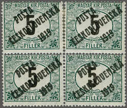 1919: Hungary Postage Due 5 f. deep green & black, overprint G in ...