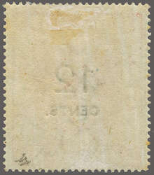 1880: Postal Fiscal 12 c. in black on $ 10 rose-carmine, wmk. Crown ...