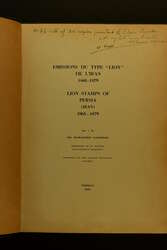 1961: Lion Stamps of Persia 1865 – 1879 (Dadkah). Hardbound in ...