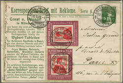 1909: Helvetia Brustbild II, 10 Rp. rot mit violettem Rahmen (2) als ...