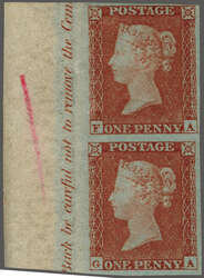 1841: 1 d. red-brown on blued paper, plate 168, lettered FA/GA, an ...