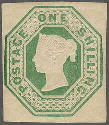 1847/54: Embossed 1 s. pale green, Die 1, an unused example with good ...