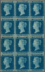 1854/57: 2 d. blue on lightly blued, plate 6, wmk. Large Crown, perf. ...