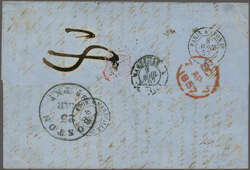 1856: Jefferson 5 c. red-brown, Type I, imperforate, a fine example ...