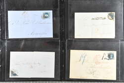 1856/67: Selection six covers incl 1856/62 Santiago printing, 10 c. ...